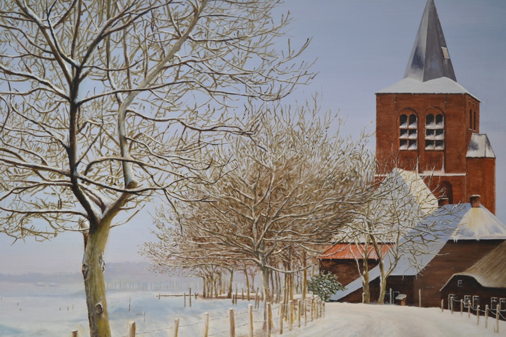 Eddy Kox Winter in Brabant acryl