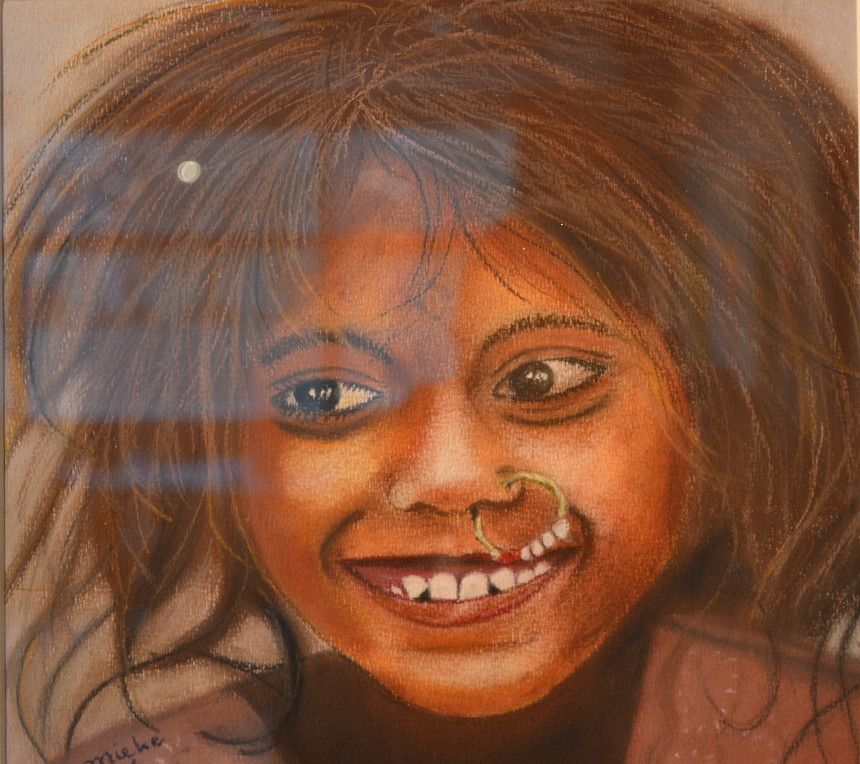 Mieke Maassen Polynesisch meisje Pastelkrijt